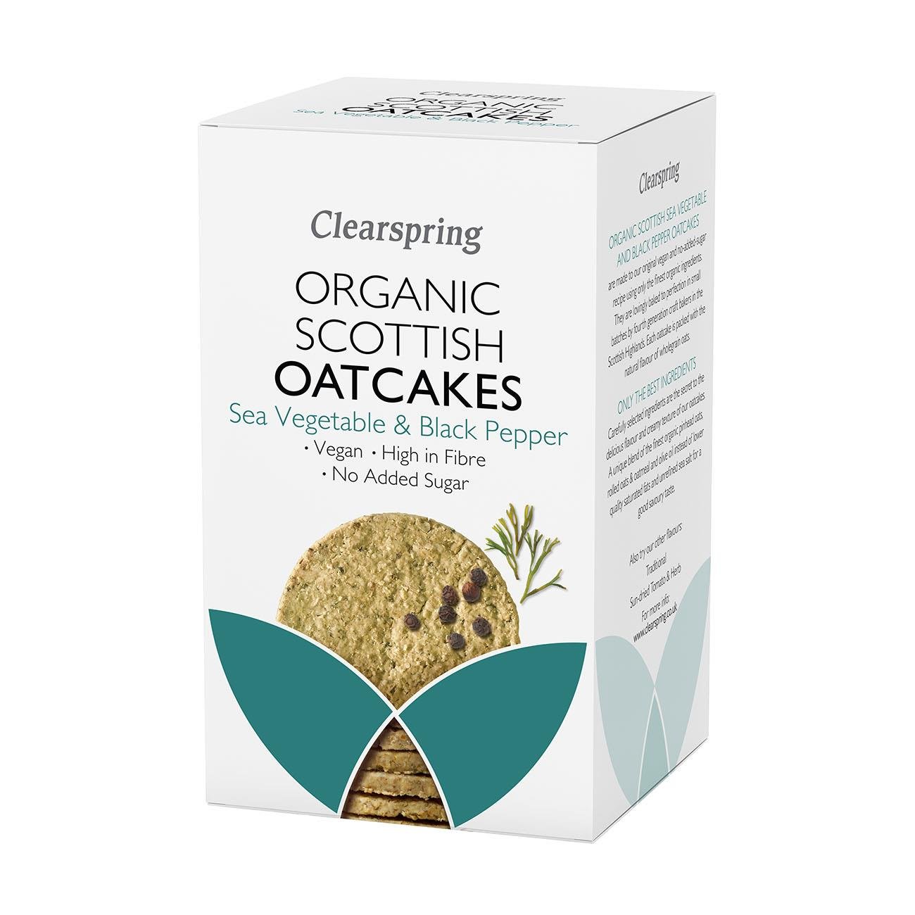 Organic Sea Vegetable & Black Pepper Oatcakes 200g - Clearspring - Cake - Eco Natural Products