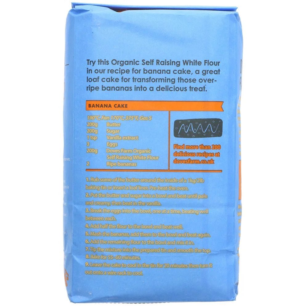 Organic Self Raising White Flour 1kg BBE 08.10.2025 - Doves Farm - Flour - Doves Farm