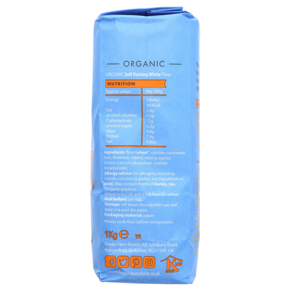 Organic Self Raising White Flour 1kg - Doves Farm - Flour - Eco Natural Products