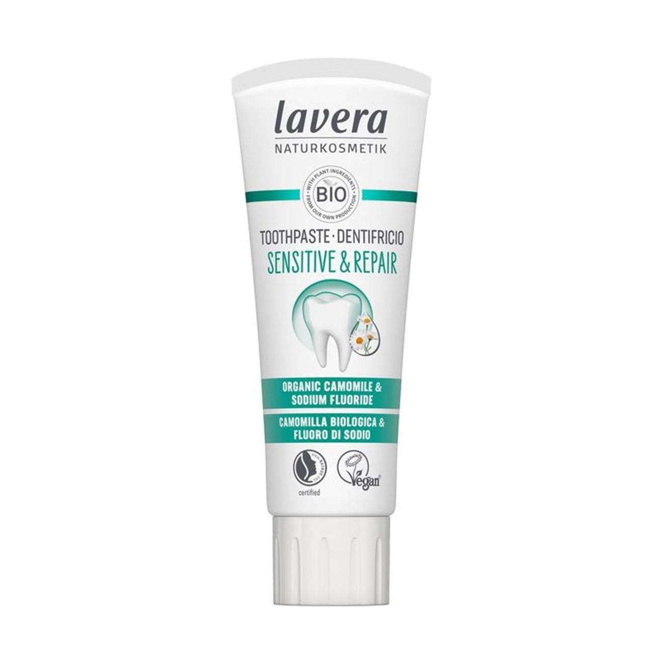 Organic Sensitive & Repair Toothpaste with Fluoride New 75ml - Lavera - Toothpaste - Eco Natural Products