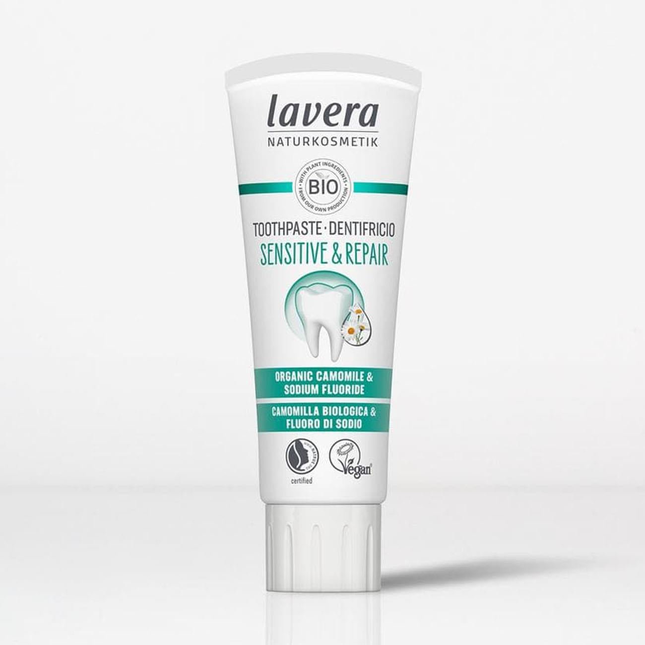 Organic Sensitive & Repair Toothpaste with Fluoride New 75ml - Lavera - Toothpaste - Eco Natural Products