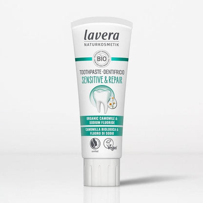 Organic Sensitive & Repair Toothpaste with Fluoride New 75ml - Lavera - Toothpaste - Eco Natural Products