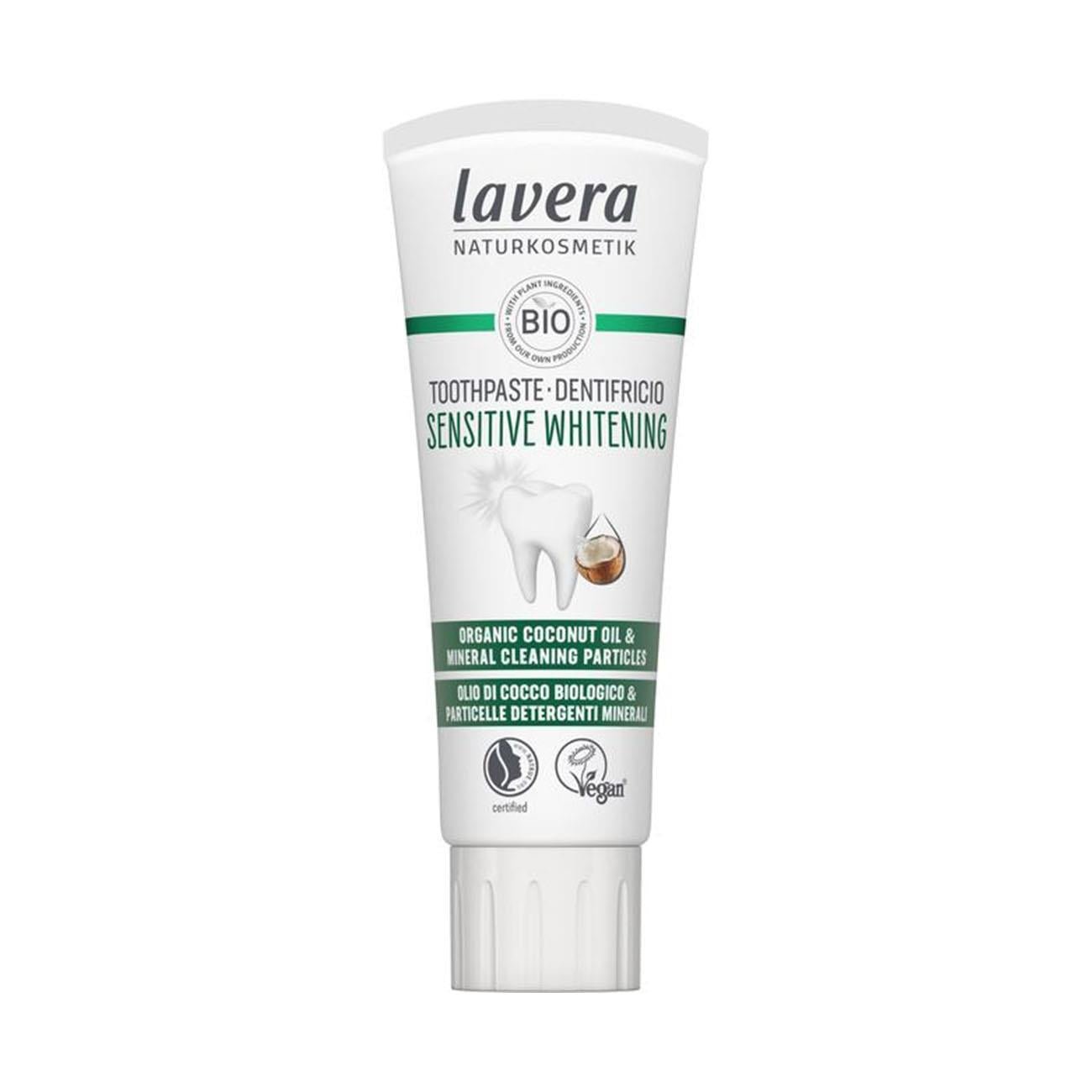 Organic Sensitive Whitening Toothpaste with Fluoride New 75ml - Lavera - Toothpaste - Eco Natural Products