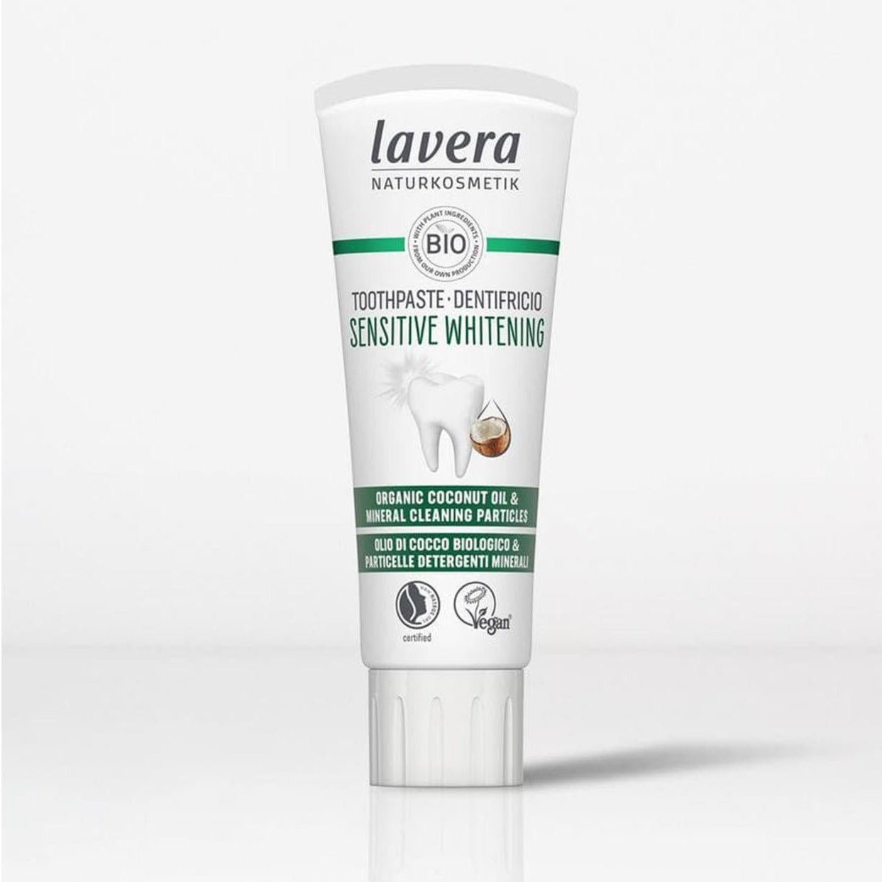 Organic Sensitive Whitening Toothpaste with Fluoride New 75ml - Lavera - Toothpaste - Eco Natural Products