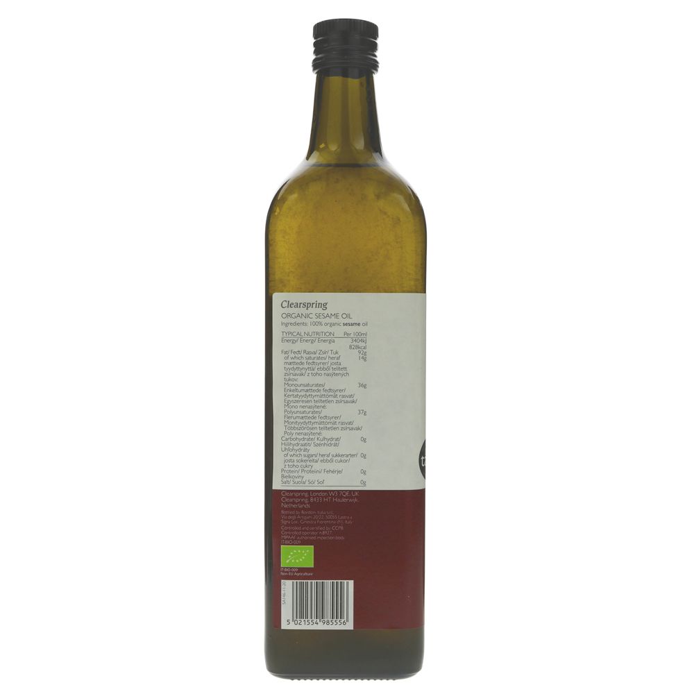 Organic Sesame Cold Pressed Oil 1L - Clearspring - Oil - Eco Natural Products