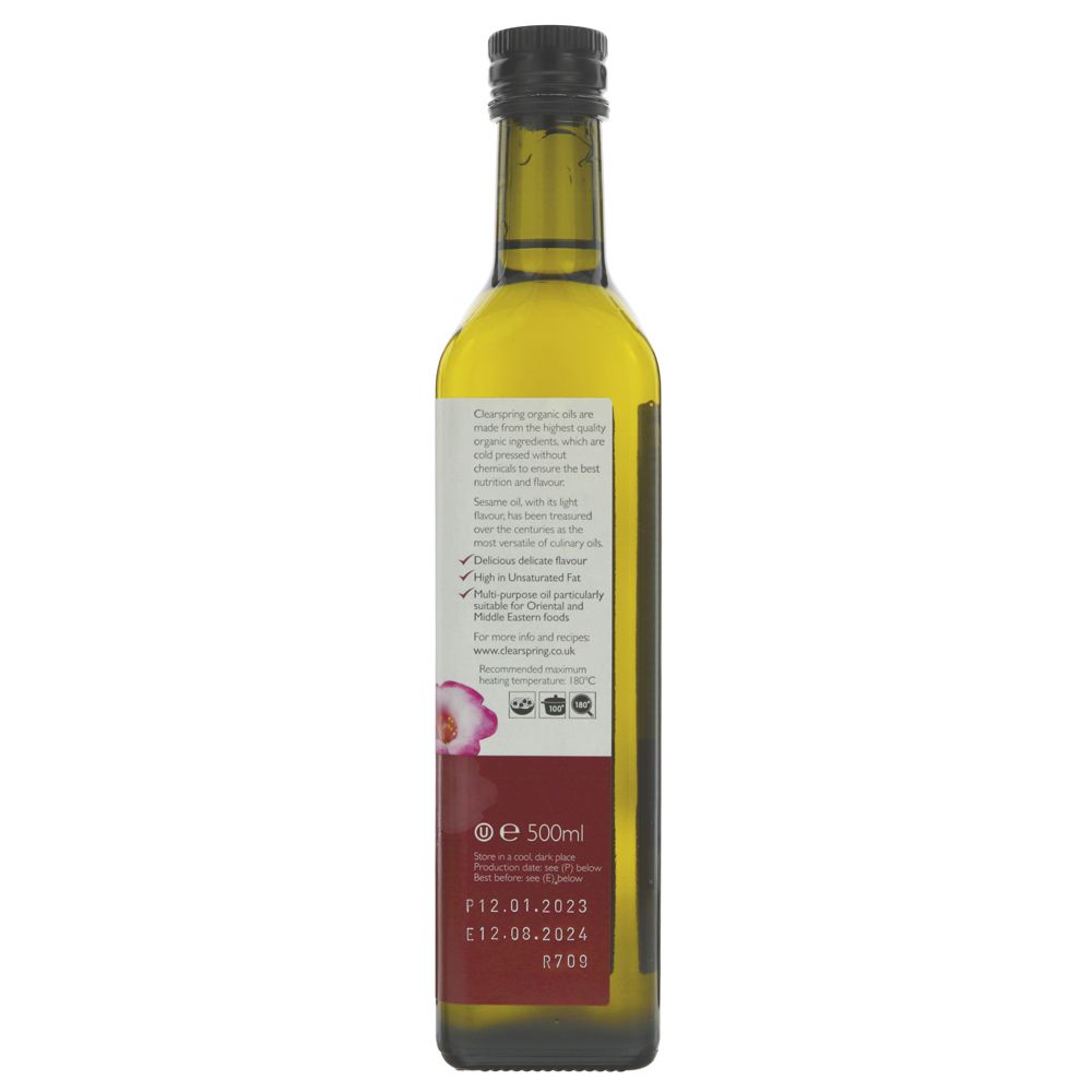 Organic Sesame Cold Pressed Oil 500ml - Clearspring - Oil - Eco Natural Products