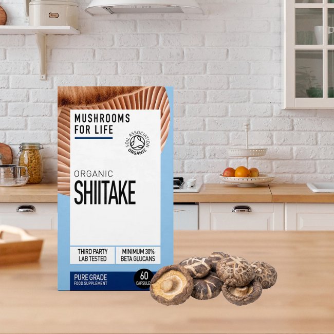 Organic Shiitake 60 Capsules - Mushrooms 4 Life - Mushroom powder - Eco Natural Products