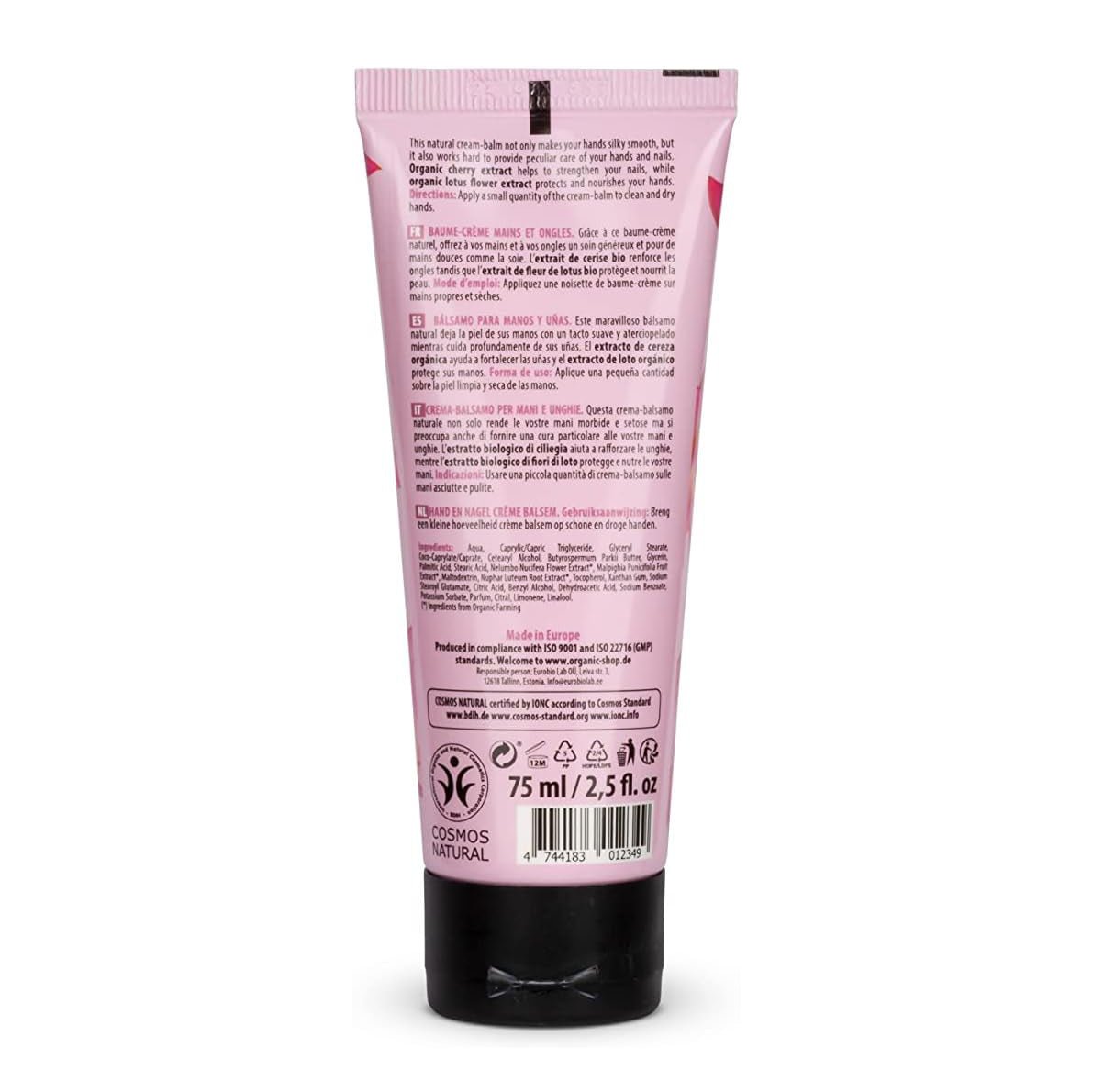 Organic Shop Hand & Nail Cream - Balm Cherry & Lotus 75ml - Organic Shop - Hand Cream - Eco Natural Products