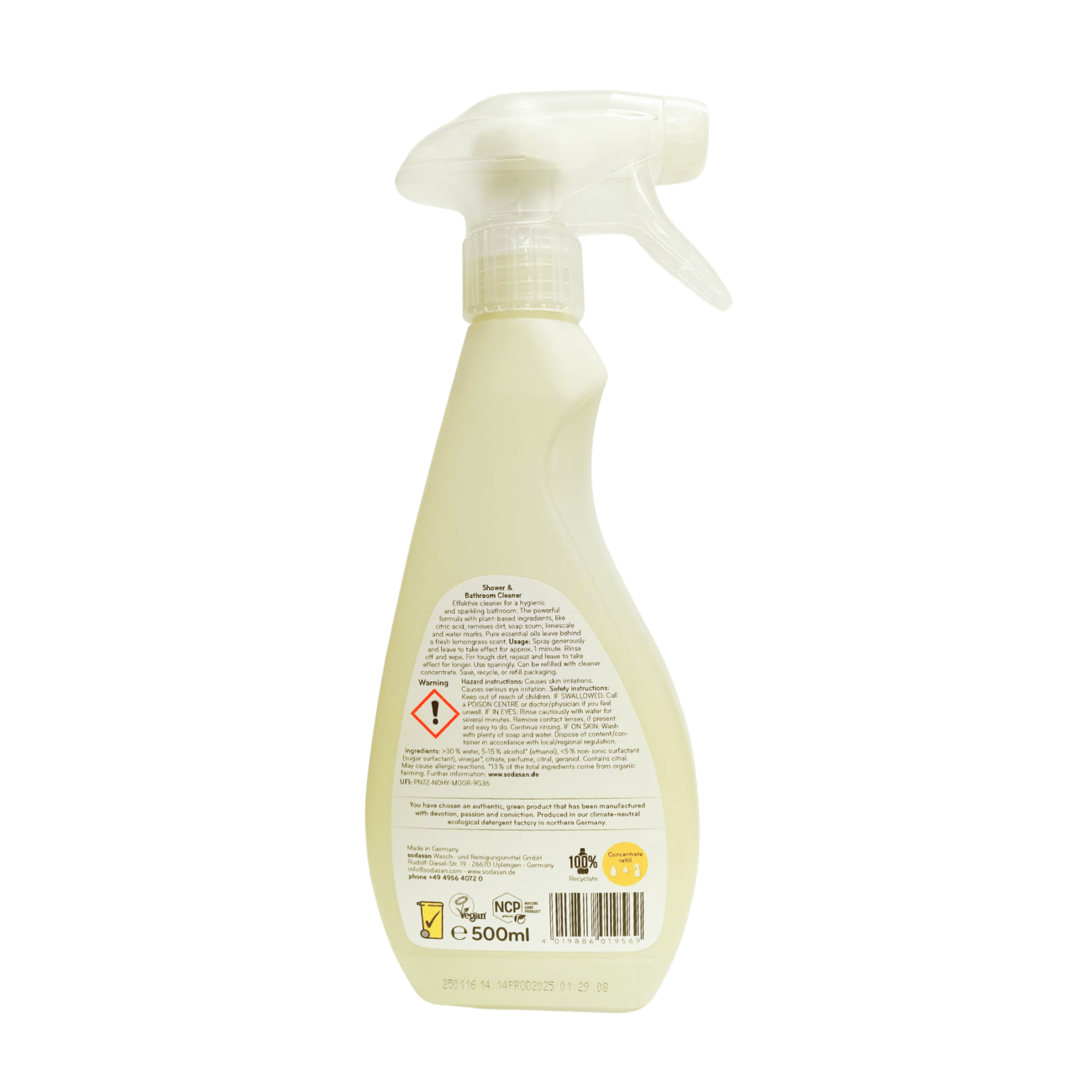 Sodasan Organic Shower and Bathroom Cleaner 500ml