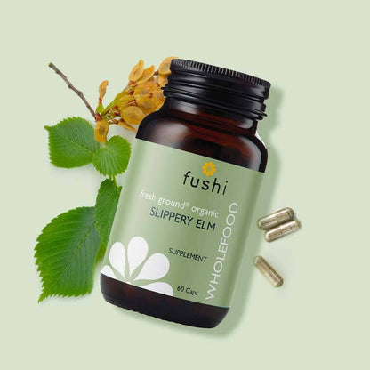 Organic Slippery Elm Capsules 60 Capsules - Fushi Wellbeing - Herbal Supplement - Eco Natural Products