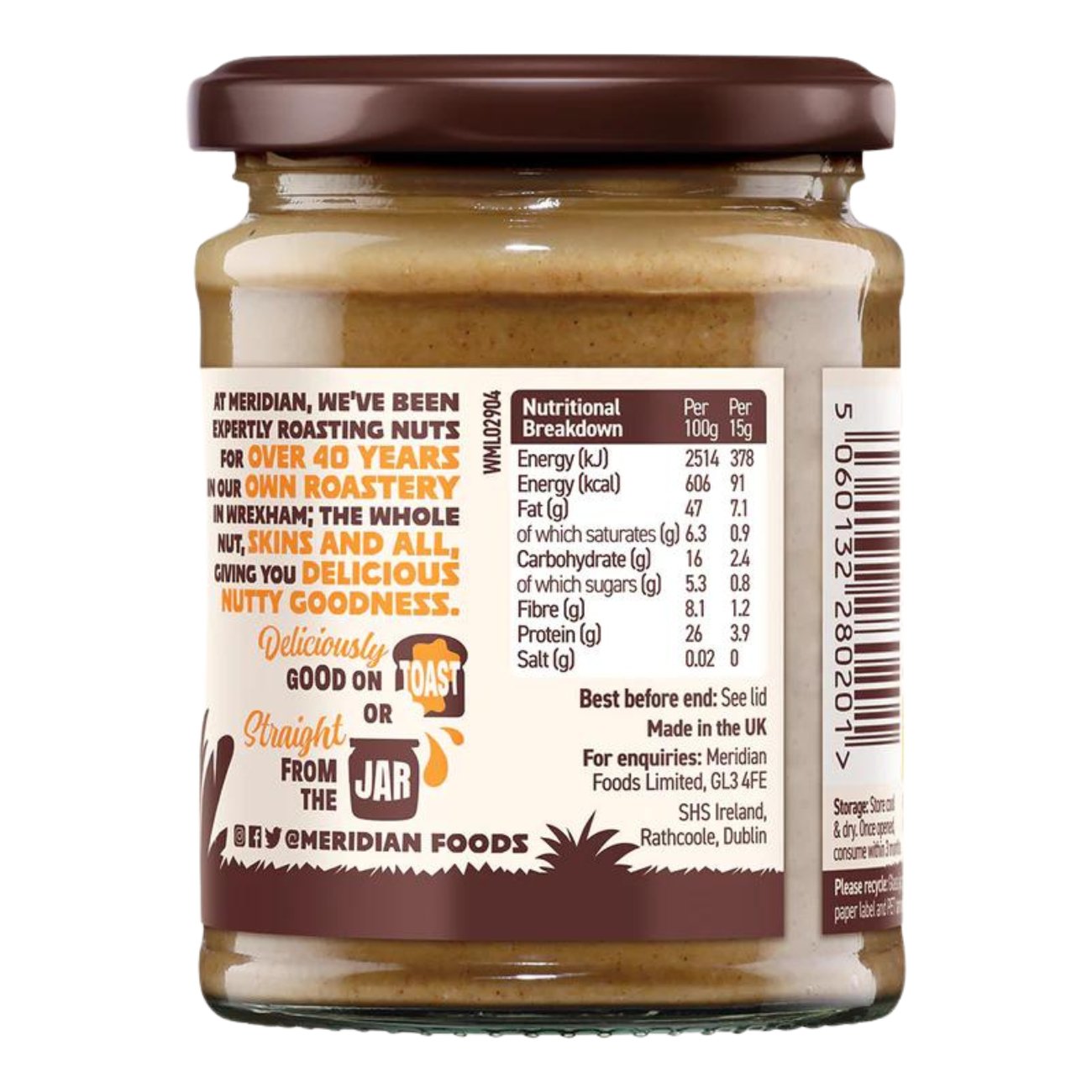 Organic Smooth Peanut Butter 100% - 280g [BLACK FRIDAY] - Eco Natural Products - Meridian - Spread