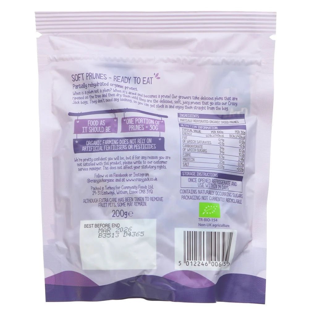 Organic Soft Prunes 200g - Crazy Jack - Dried Fruits - Crazy Jack
