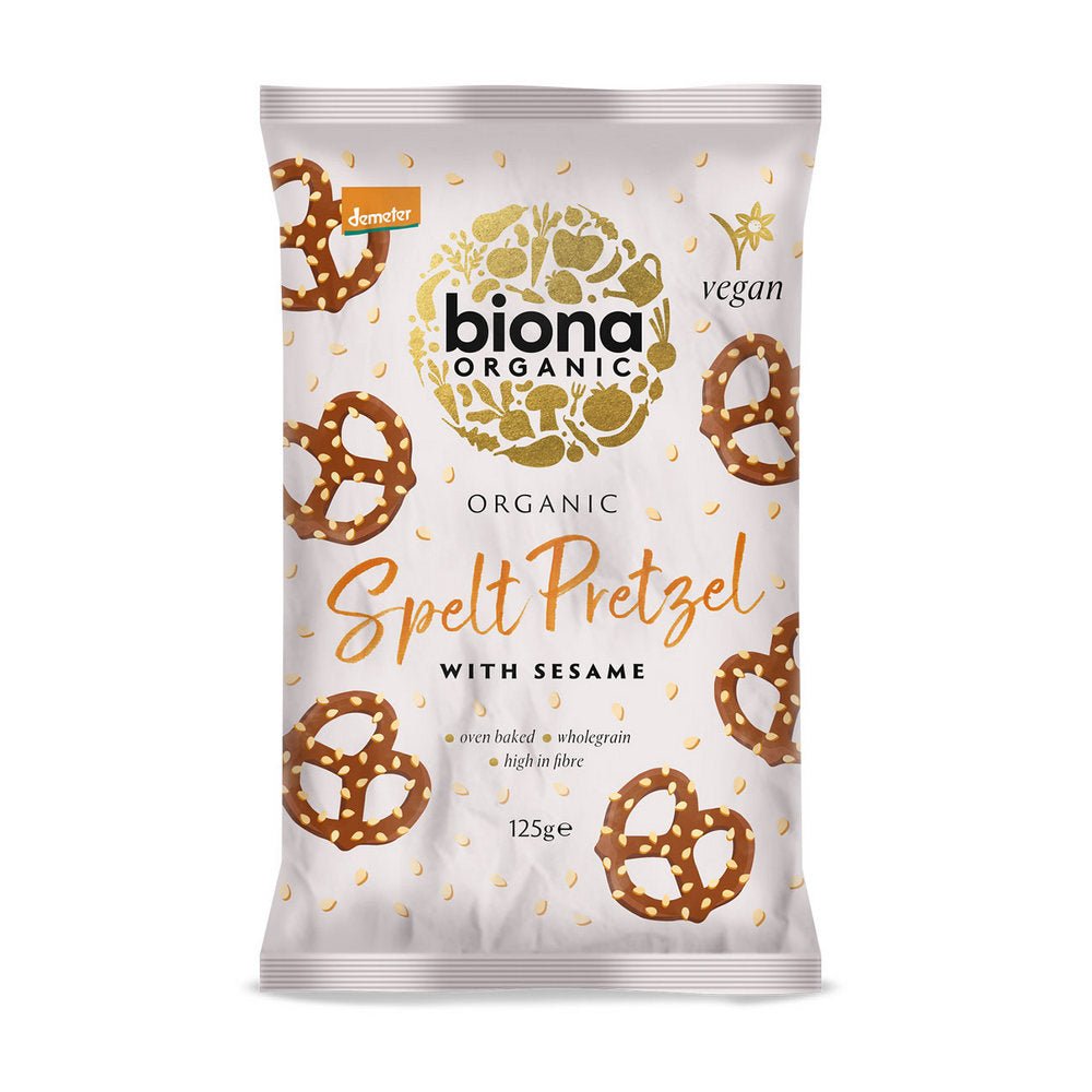 Organic Spelt Pretzels with Sesame 125g - Biona - Snack - Eco Natural Products