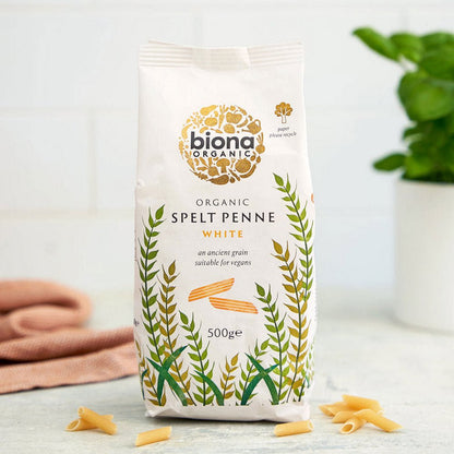 Organic Spelt White Penne 500g - Biona - Pasta - Eco Natural Products