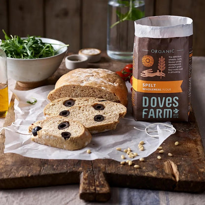 Organic Spelt Wholemeal Flour 1kg BBE 21.12.2025 - Doves Farm - Flour - Doves Farm