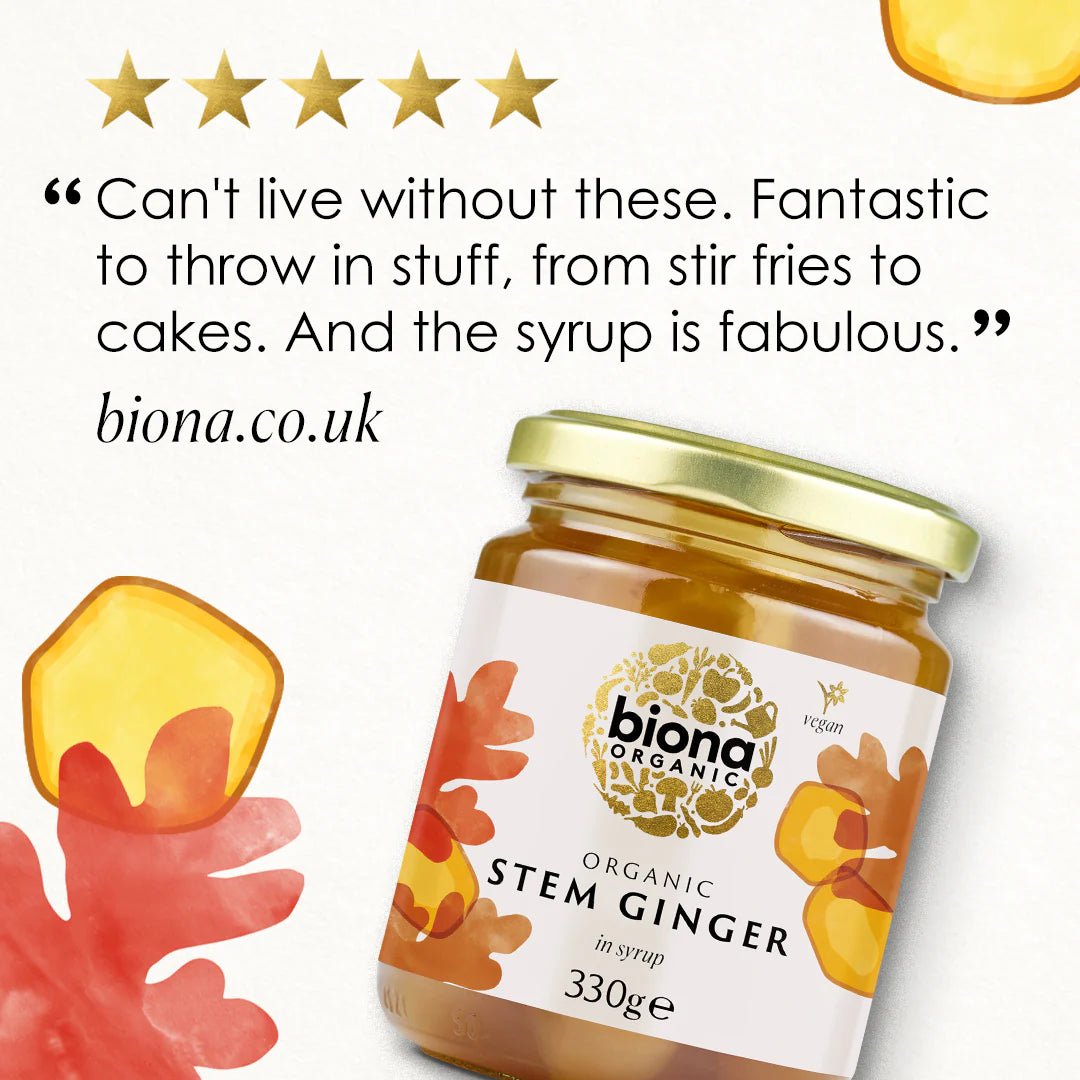 Organic Stem Ginger in Syrup 330g - Biona - Canned & Jarred Fruits - Eco Natural Products