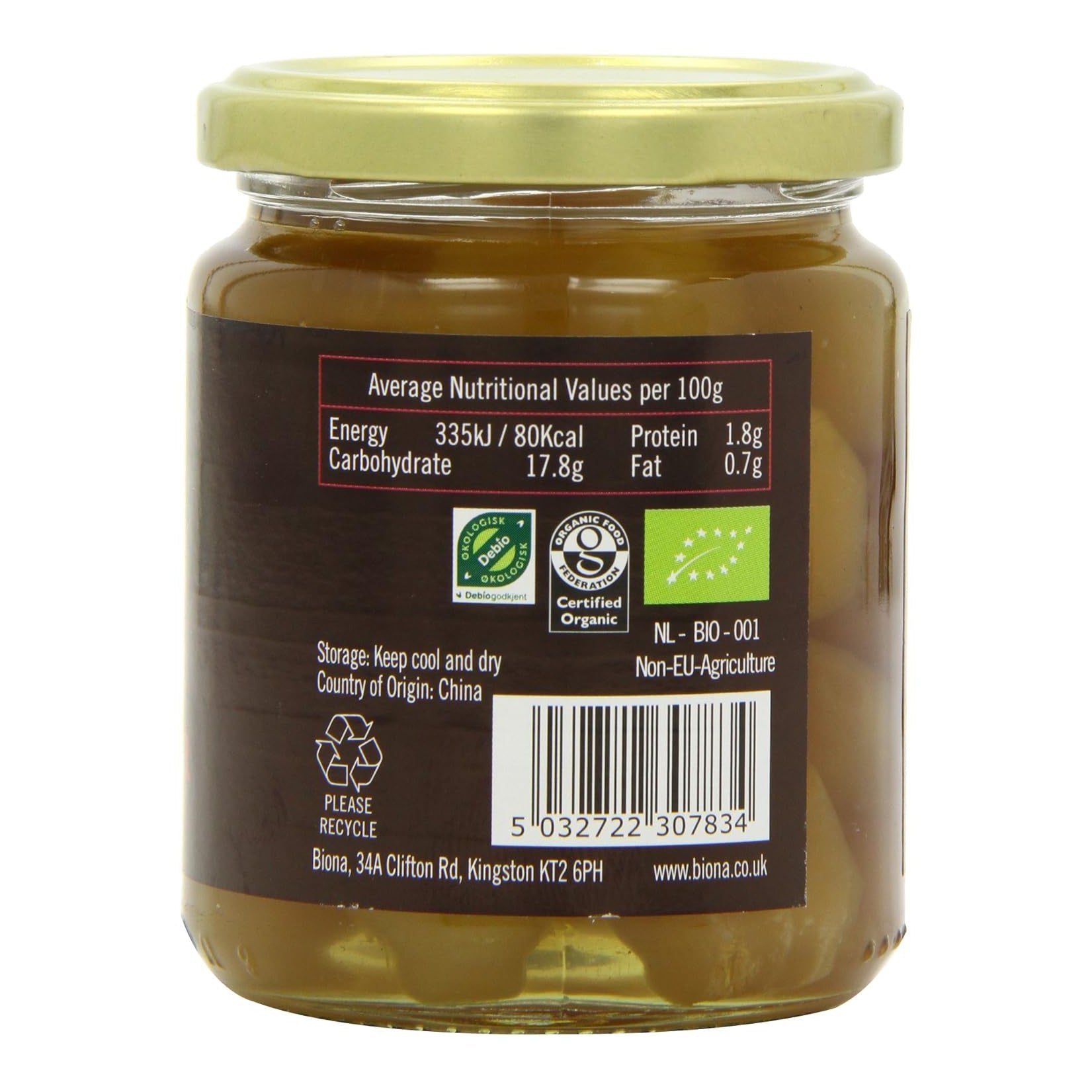 Organic Stem Ginger in Syrup 330g - Biona - Ginger - Eco Natural Products