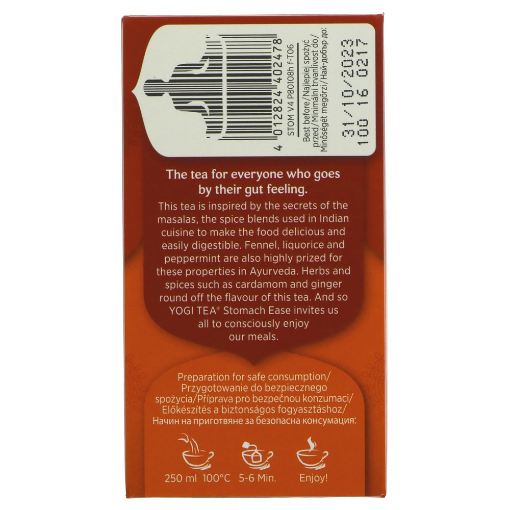Organic Stomach Ease Herbal Tea 17 Bags - Yogi Tea - Tea - Eco Natural Products