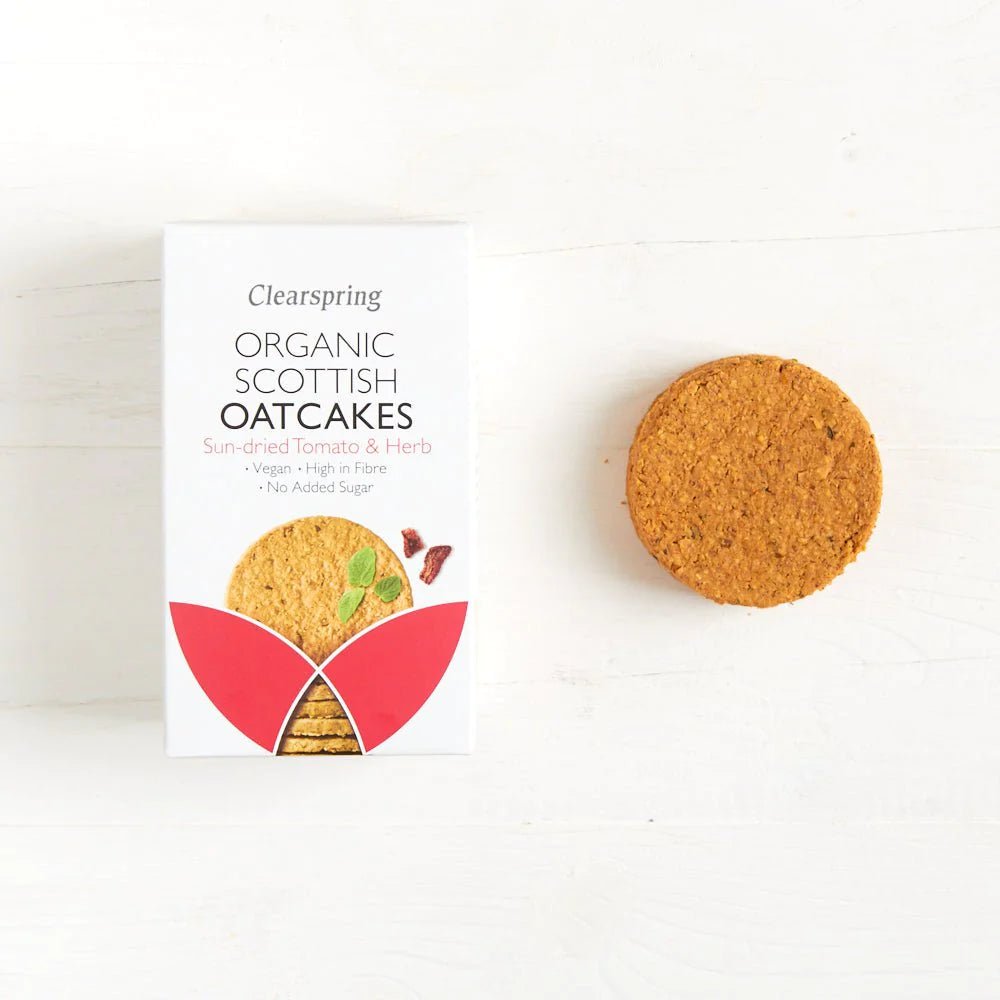 Organic Sun - dried Tomato & Herb Oatcakes 200g - Clearspring - Cake - Eco Natural Products