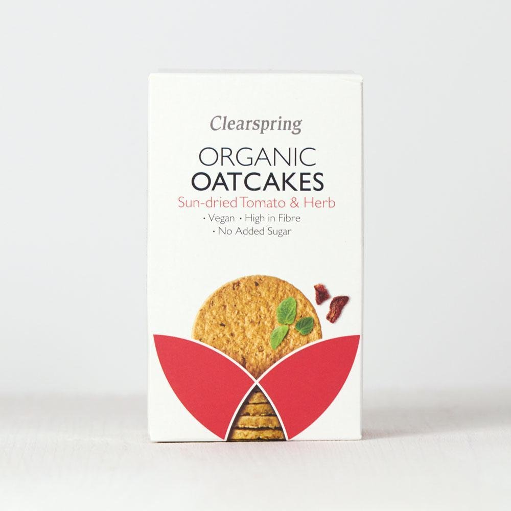 Organic Sun - dried Tomato & Herb Oatcakes 200g - Clearspring - Cake - Eco Natural Products
