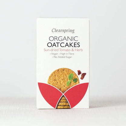 Organic Sun - dried Tomato & Herb Oatcakes 200g - Clearspring - Cake - Eco Natural Products
