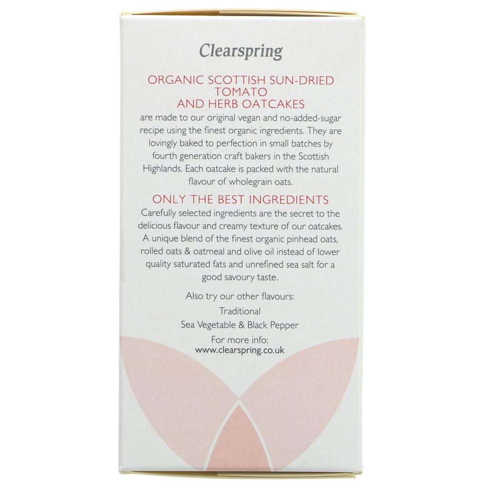 Organic Sun - dried Tomato & Herb Oatcakes 200g - Clearspring - Cake - Eco Natural Products