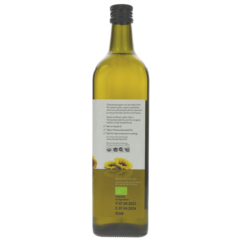 Organic Sunflower Frying Cold Pressed Oil 1L - Clearspring - Oil - Eco Natural Products