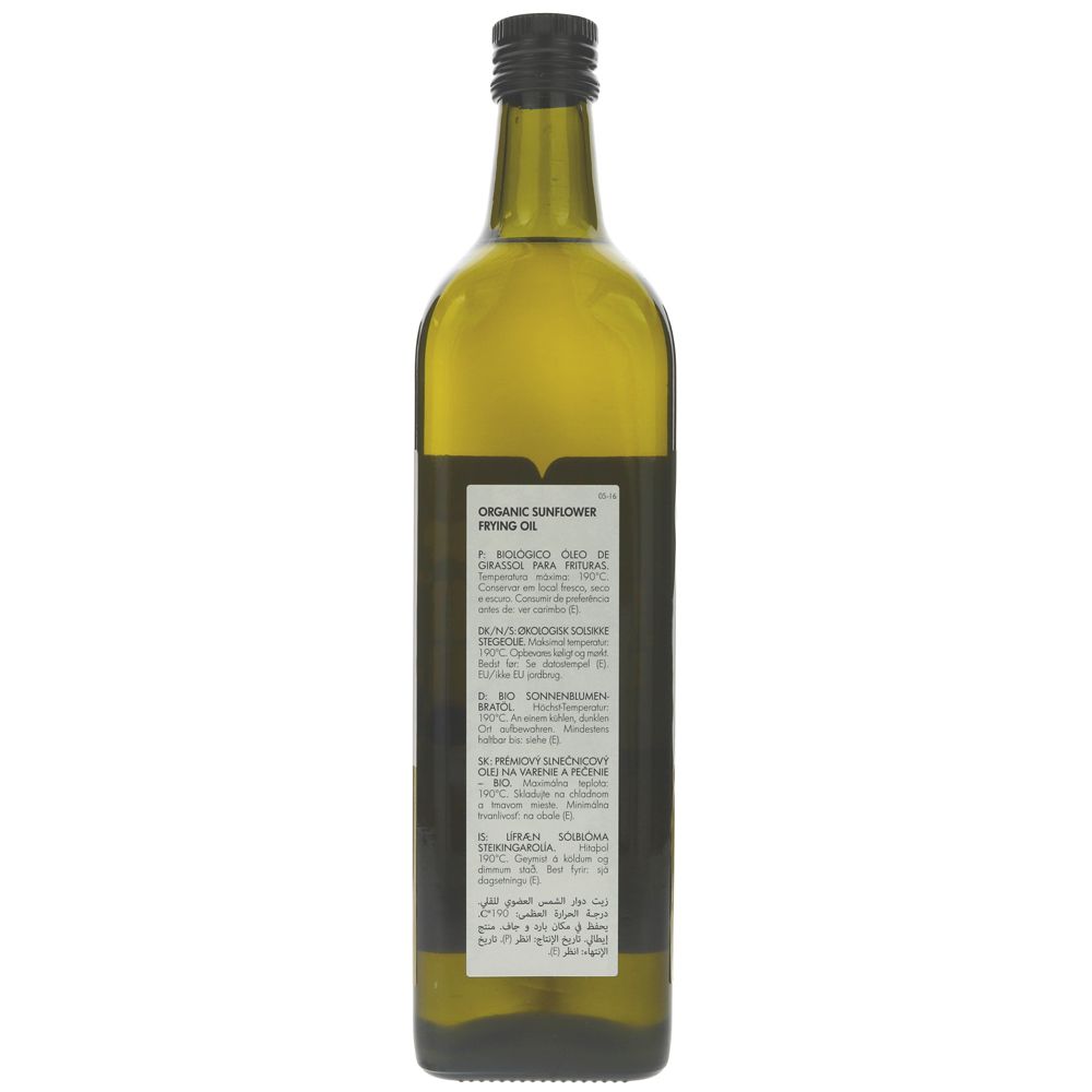 Organic Sunflower Frying Cold Pressed Oil 1L [BLACK FRIDAY] - Eco Natural Products - Clearspring - Oil