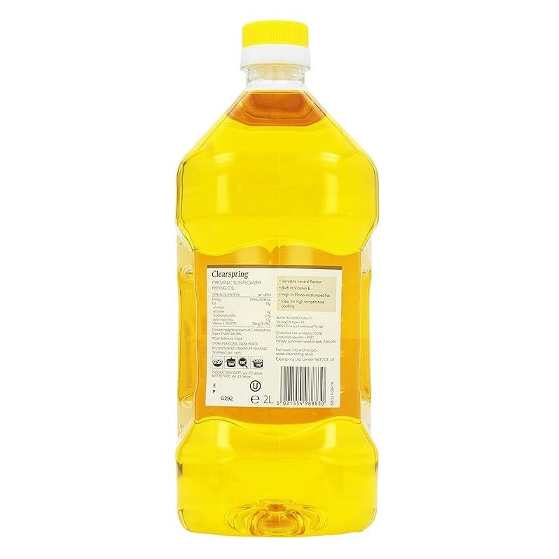 Organic Sunflower Frying Cold Pressed Oil 2L - Clearspring - Oil - Eco Natural Products