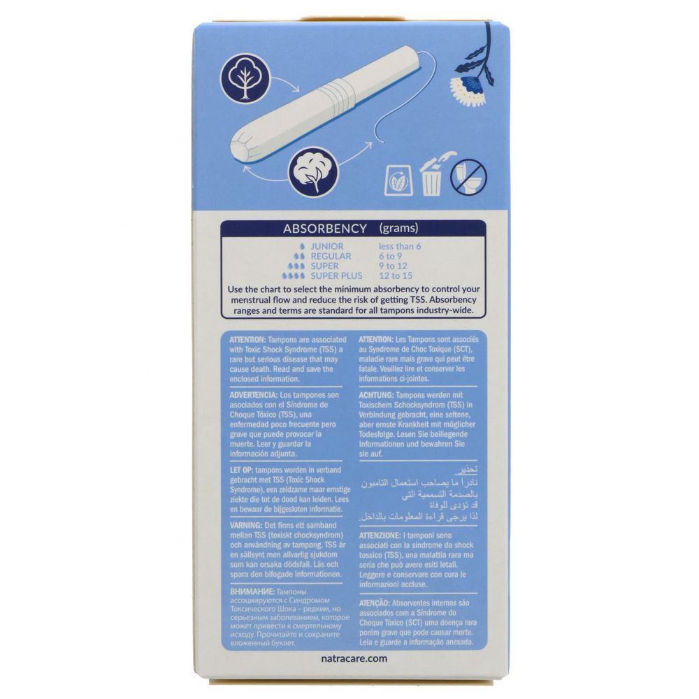 Organic Super Applicator Tampons 16 Per Pack - Natracare - Feminine Sanitary Supplies - Eco Natural Products