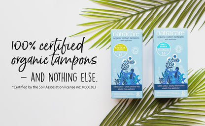 Organic Super Applicator Tampons 16 Per Pack - Natracare - Feminine Sanitary Supplies - Eco Natural Products