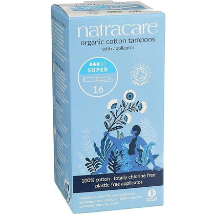 Organic Super Applicator Tampons 16 Per Pack - Natracare - Feminine Sanitary Supplies - Eco Natural Products