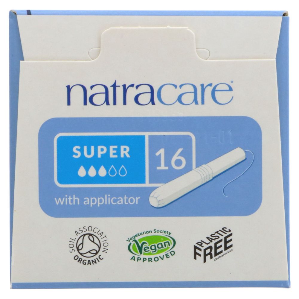 Organic Super Applicator Tampons 16 Per Pack - Natracare - Feminine Sanitary Supplies - Eco Natural Products