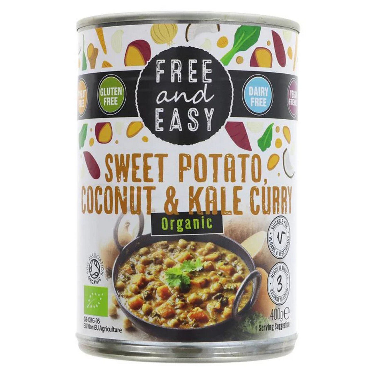 Organic Sweet Potato Kale & Coconut Curry 400g - Free & Easy - Meal - Eco Natural Products