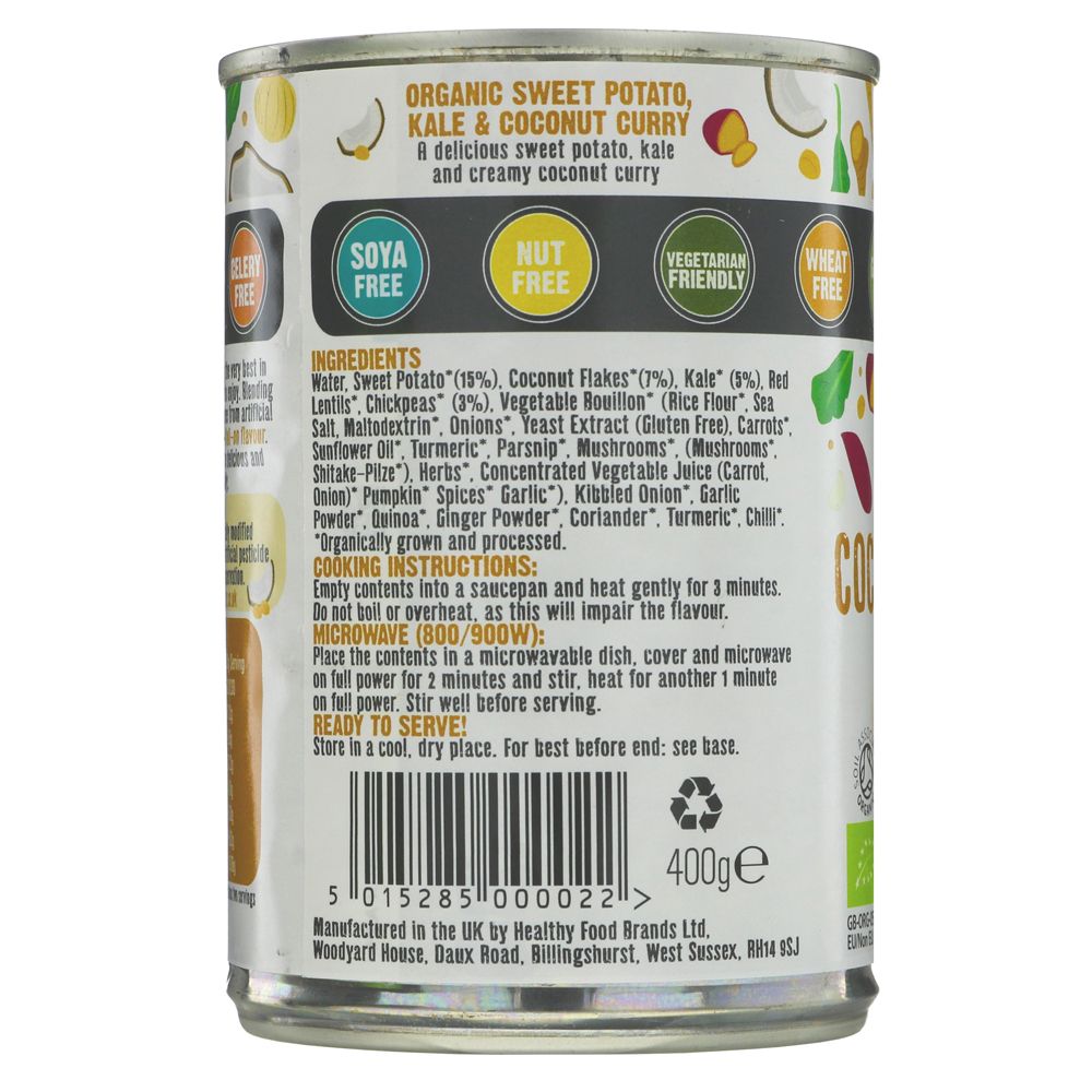Organic Sweet Potato Kale & Coconut Curry 400g - Free & Easy - Meal - Eco Natural Products