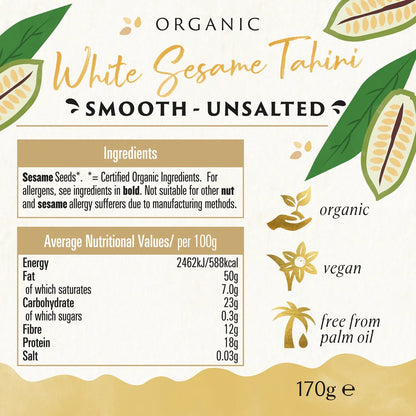 Organic Tahini White No Salt 170g - Biona - Spread - Eco Natural Products