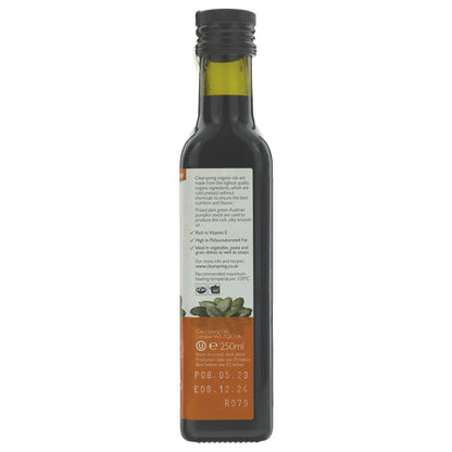 Organic Toasted Pumpkin Seed Cold Pressed Oil 250ml - Clearspring - Oil - Eco Natural Products