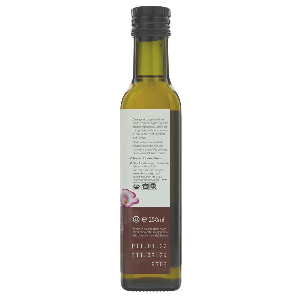Organic Toasted Sesame Cold Pressed Oil 250ml - Clearspring - Oil - Eco Natural Products