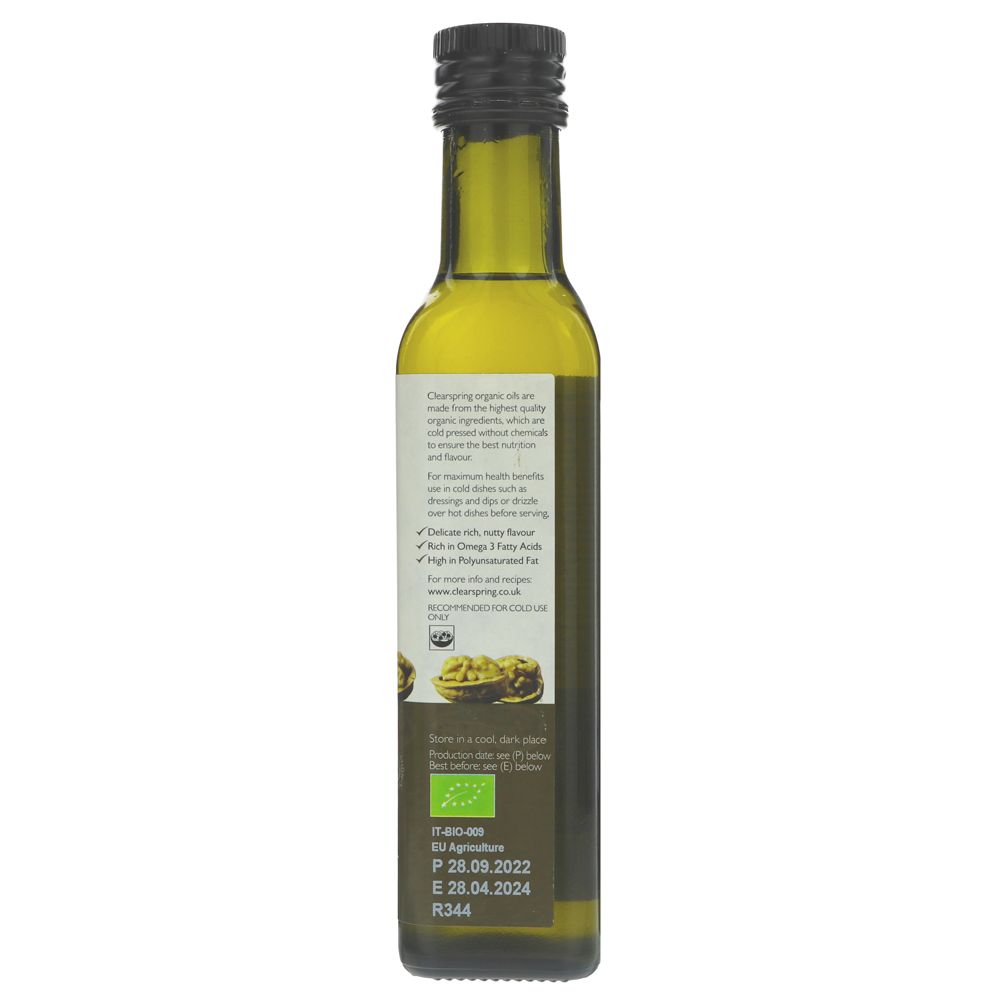 Organic Toasted Walnut Cold Pressed Oil 250ml [BLACK FRIDAY] - Eco Natural Products - Clearspring - Oil