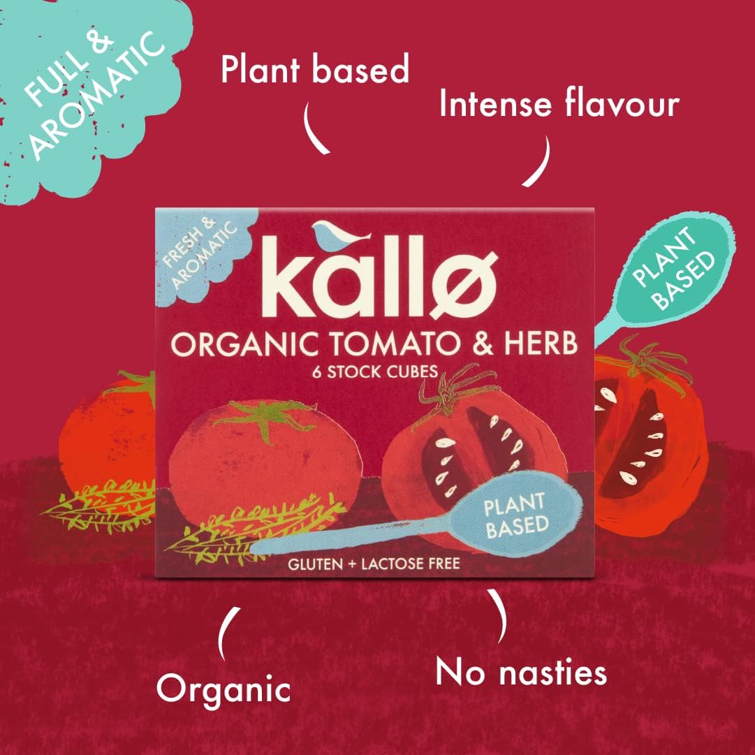 Organic Tomato & Herb Stock Cubes 6 Cubes - Kallo - Stock Cubes - Eco Natural Products