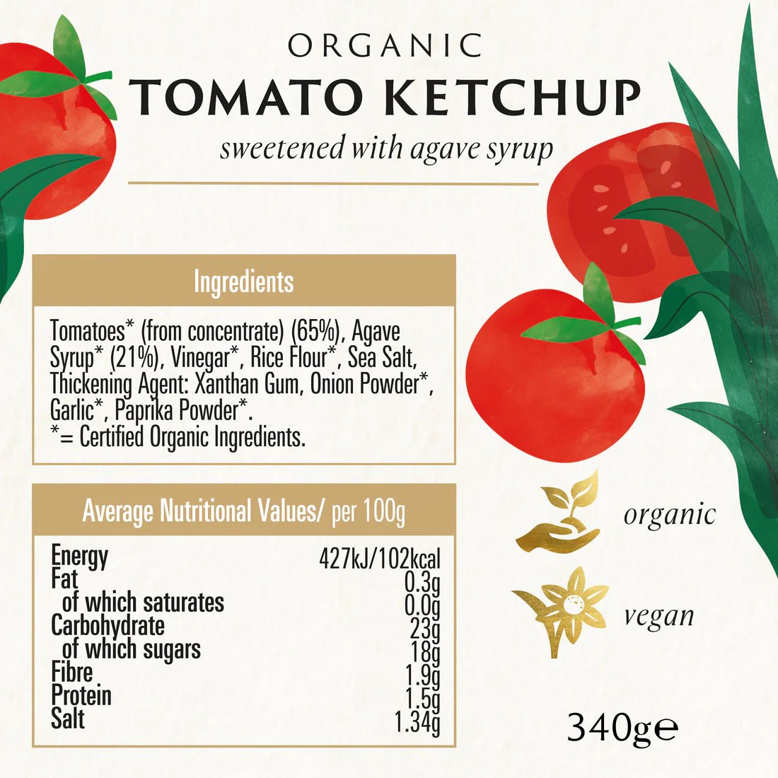 Organic Tomato Ketchup 340g - Biona - Ketchup - Eco Natural Products