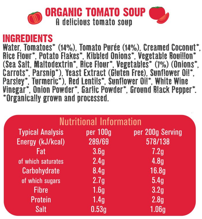 Organic Tomato Soup 400g - Free & Easy - Soups & Broths - Eco Natural Products