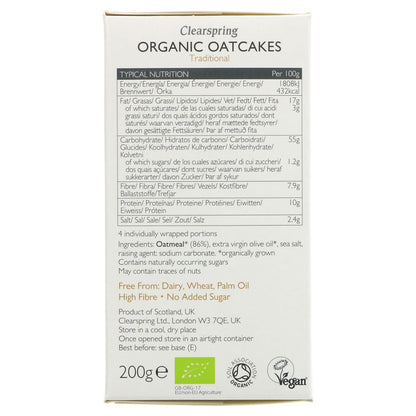 Organic Traditional Oatcakes 200g - Clearspring - Cake - Eco Natural Products