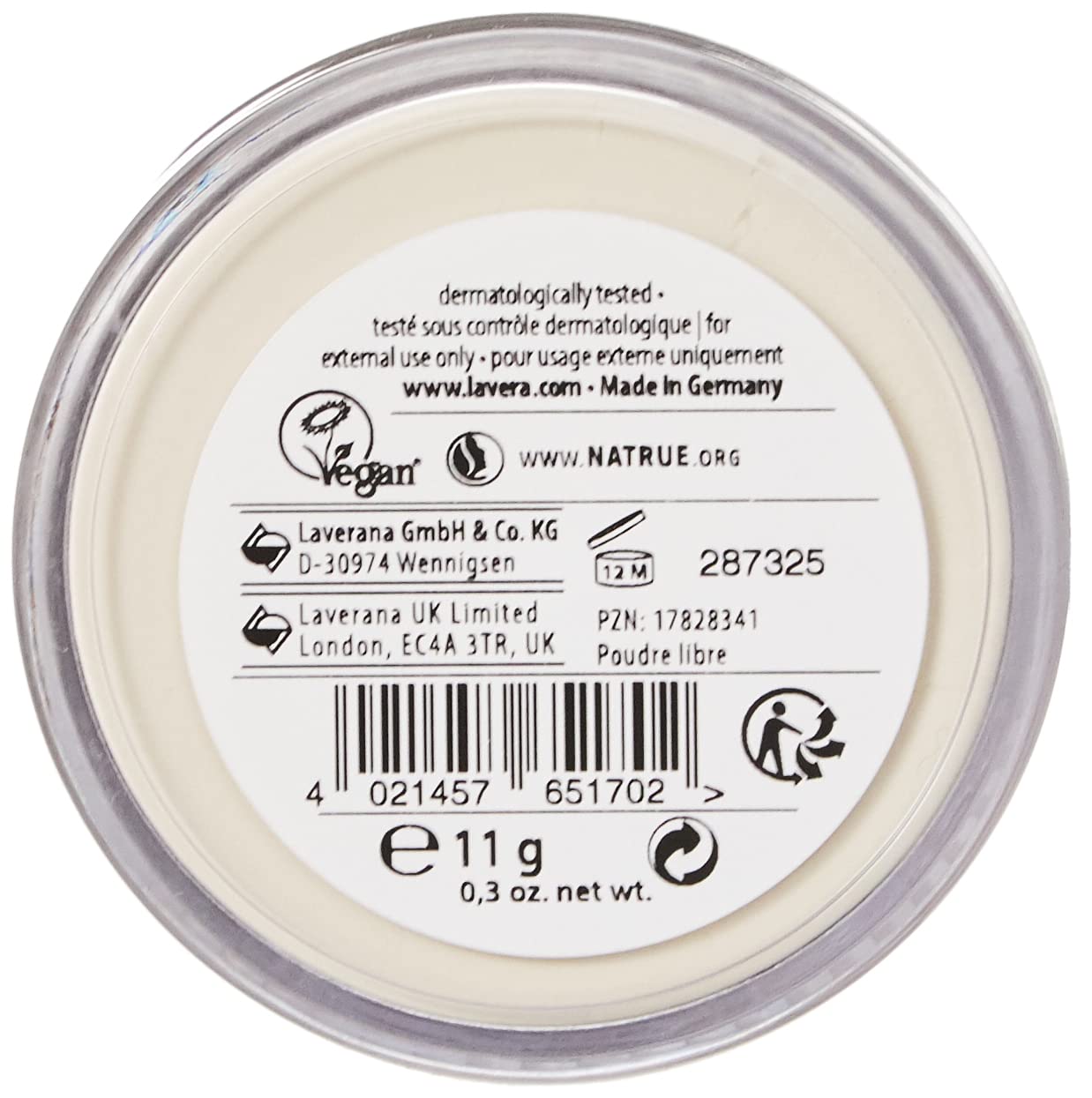 Organic Transparent Invisible Finish Loose Powder 11g - Lavera - Loose Powder - Eco Natural Products