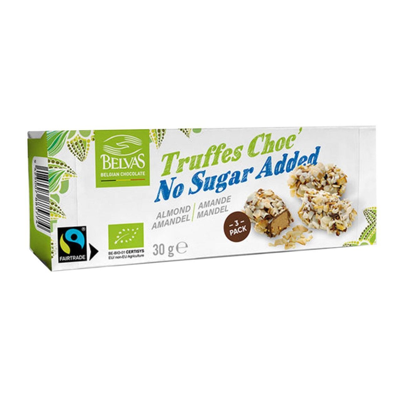 Organic Truffle Chocolate No Sugar Added 35g - Belvas - Chocolate - Eco Natural Products