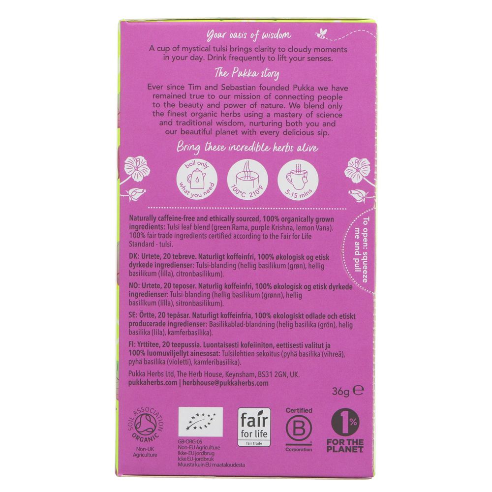 Organic Tulsi Clarity Herbal Tea 20 Bags - Pukka Herbs - Teas - Pukka Herbs