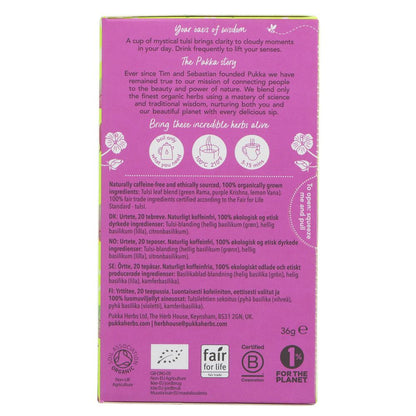 Organic Tulsi Clarity Herbal Tea 20 Bags - Pukka Herbs - Teas - Pukka Herbs