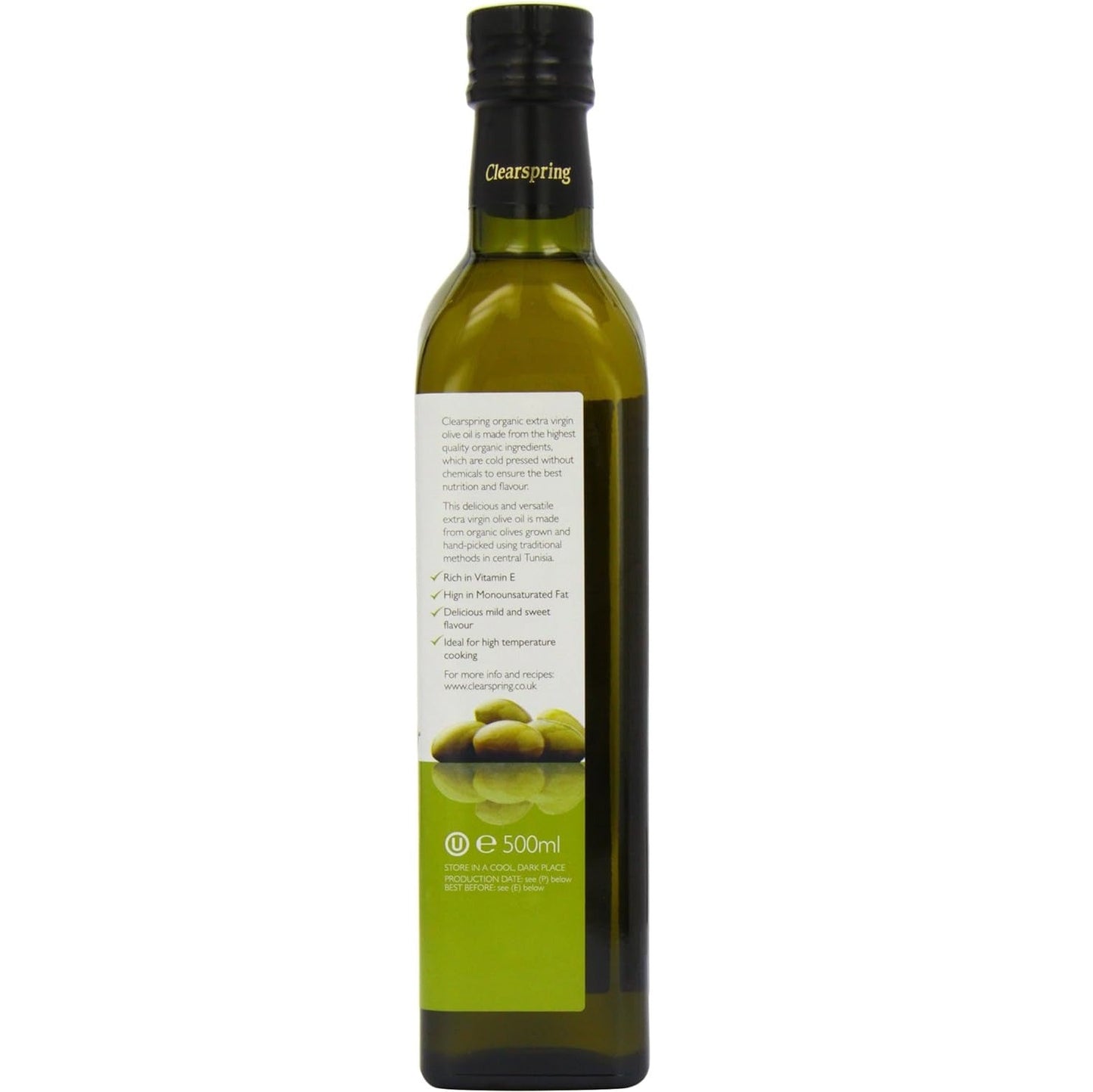 Organic Tunisian Extra Virgin Olive Cold Pressed Oil 500ml - Clearspring - Oil - Eco Natural Products