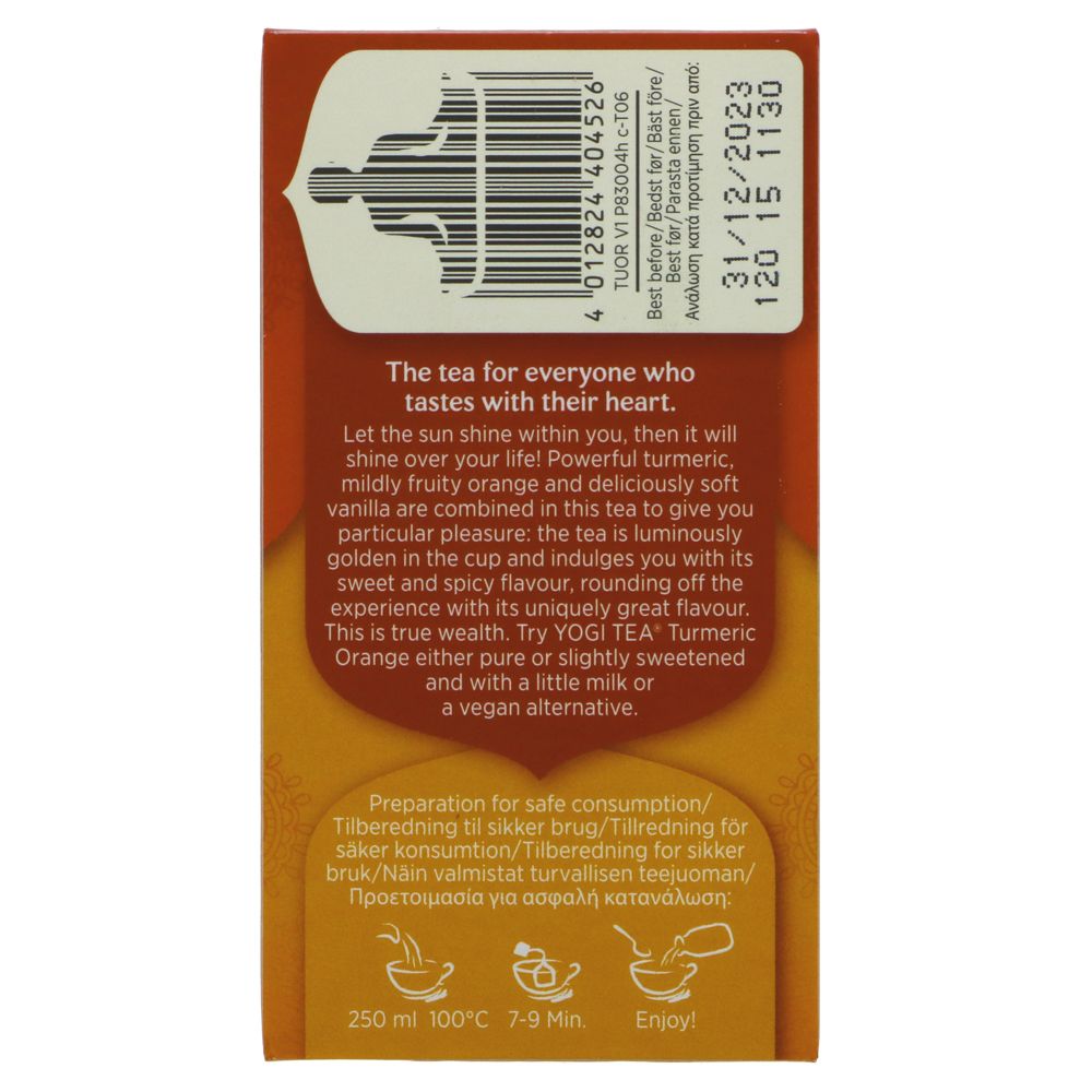 Organic Turmeric Orange Spice Tea 17 Bags [BLACK FRIDAY] - Eco Natural Products - Yogi Tea - Tea