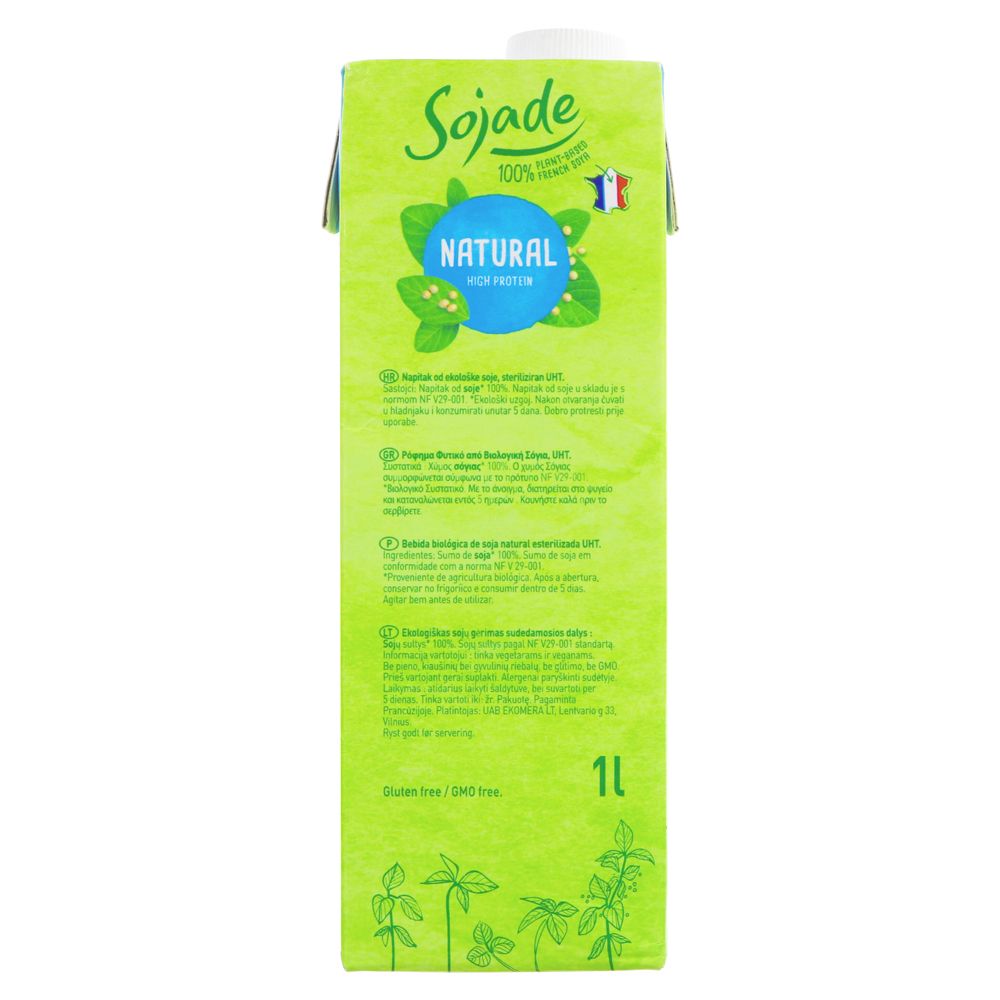 Organic Unsweetened Soya Drink 1000ml - Sojade - Soy Drinks - Sojade